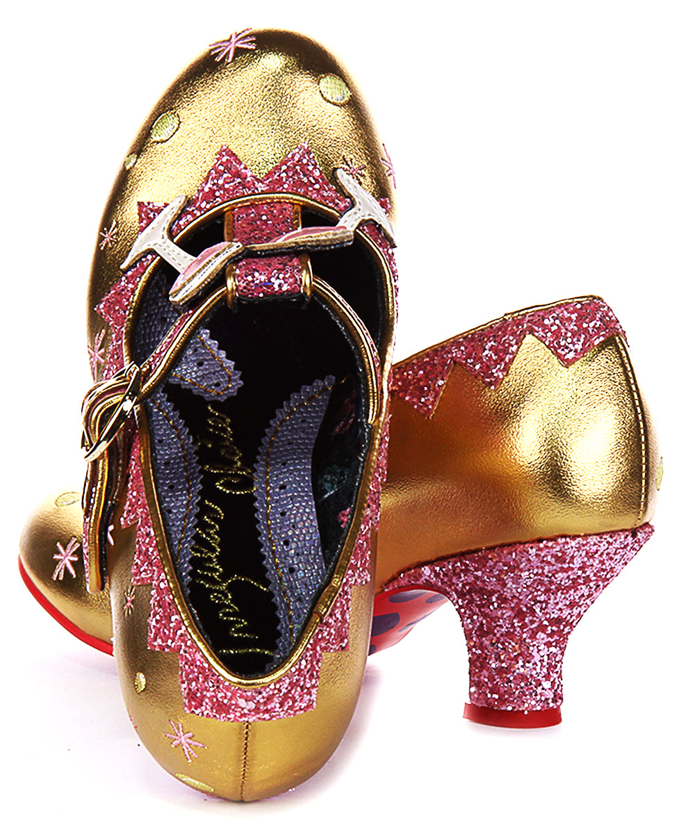 Irregular Choice Sip Sip Hooray In Gold For Women