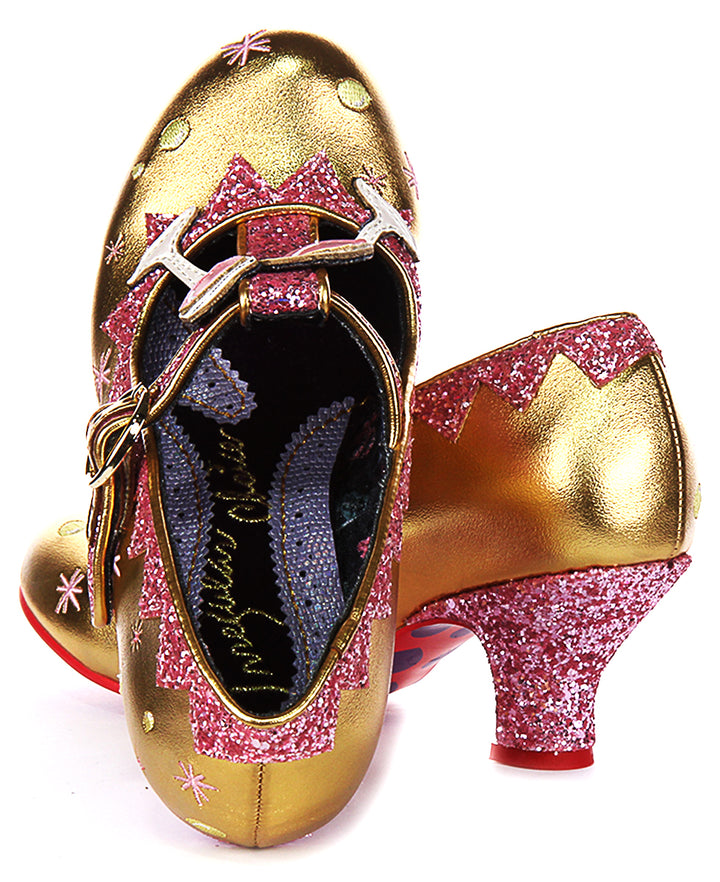 Irregular Choice Sip Sip Hooray In Gold For Women