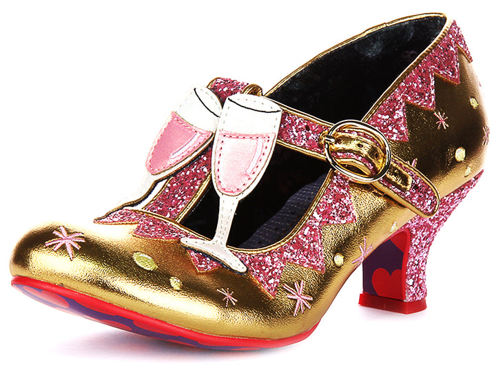 Irregular Choice Sip Sip Hooray In Gold For Women