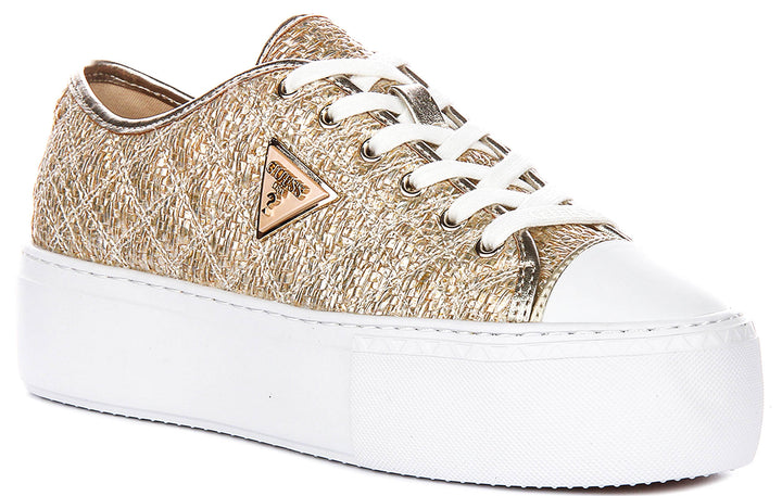 Guess Joezi Platform In Gold For Women