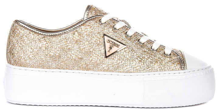Guess Joezi Platform In Gold For Women