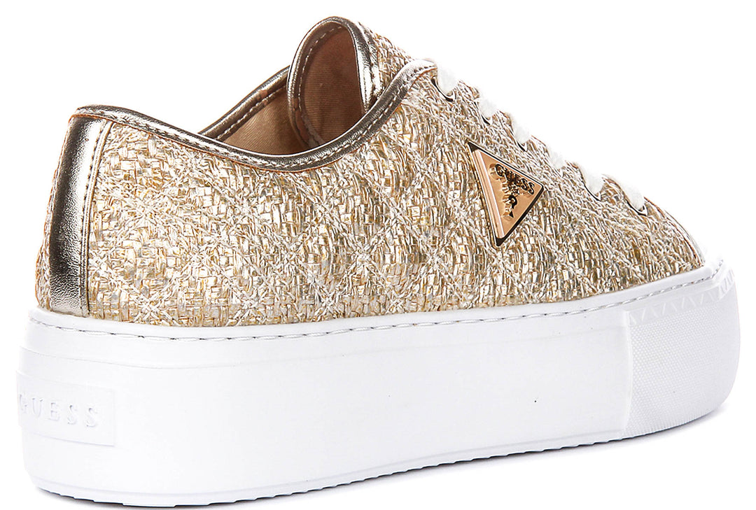 Guess Joezi Platform In Gold For Women