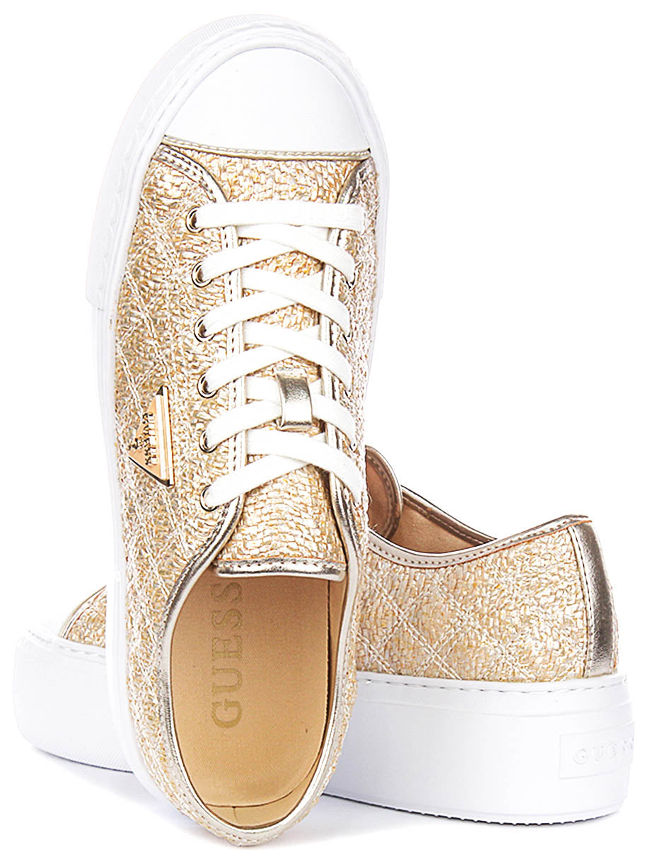 Guess Joezi Platform In Gold For Women