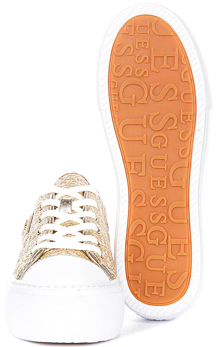 Guess Joezi Platform In Gold For Women