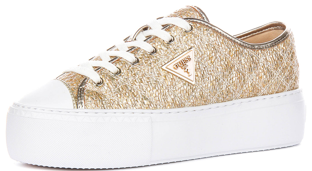 Guess Joezi Platform In Gold For Women