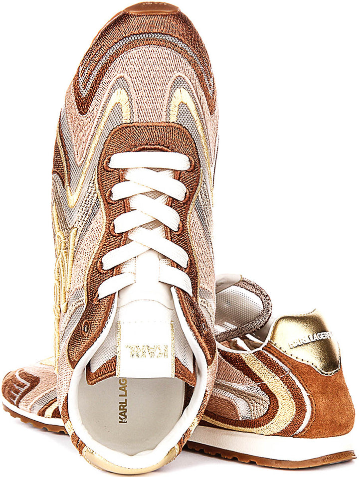 Karl Lagerfeld Venus Mesh Mix In Brown Gold For Women