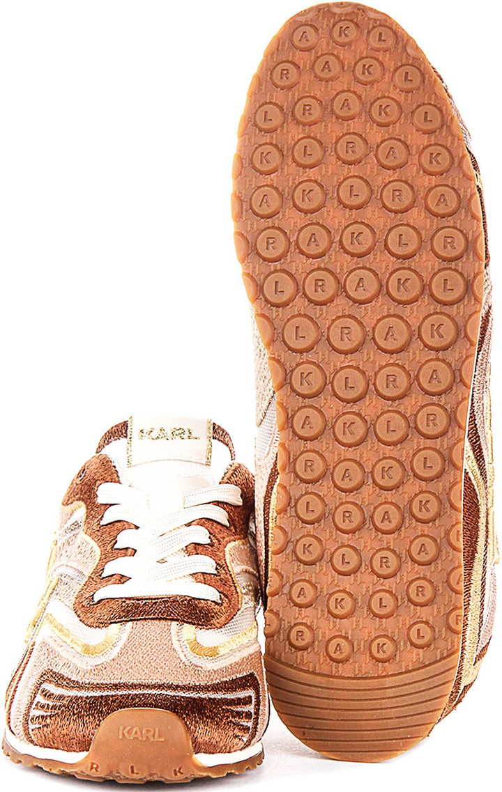 Karl Lagerfeld Venus Mesh Mix In Brown Gold For Women