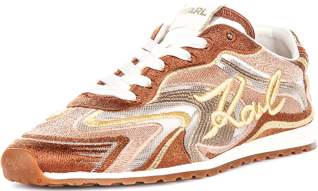 Karl Lagerfeld Venus Mesh Mix In Brown Gold For Women