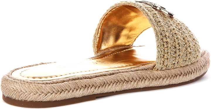 Guess Kaylis Logo Sandals In Gold For Women