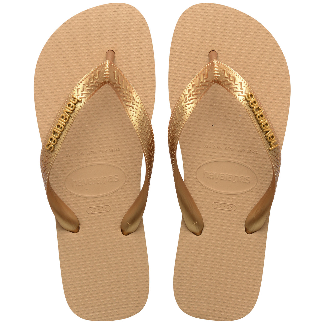 Havaianas Top Logo Metalic In Gold For Women