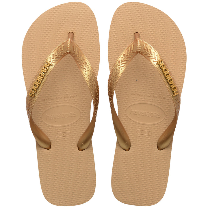 Havaianas Top Logo Metalic In Gold For Women