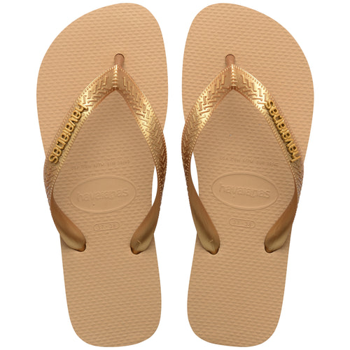 Havaianas Top Logo Metalic In Gold For Women