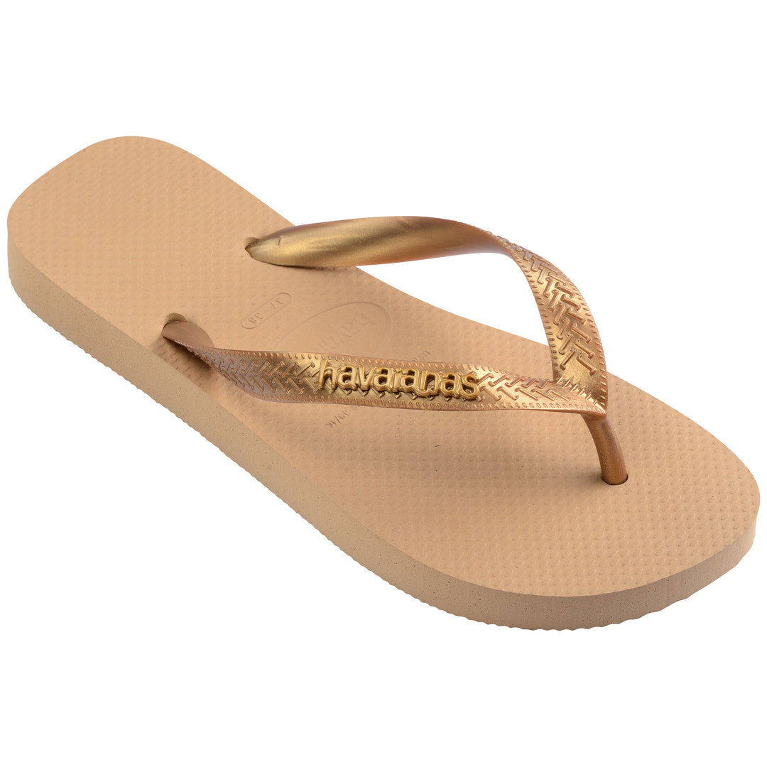 Havaianas Top Logo Metalic In Gold For Women