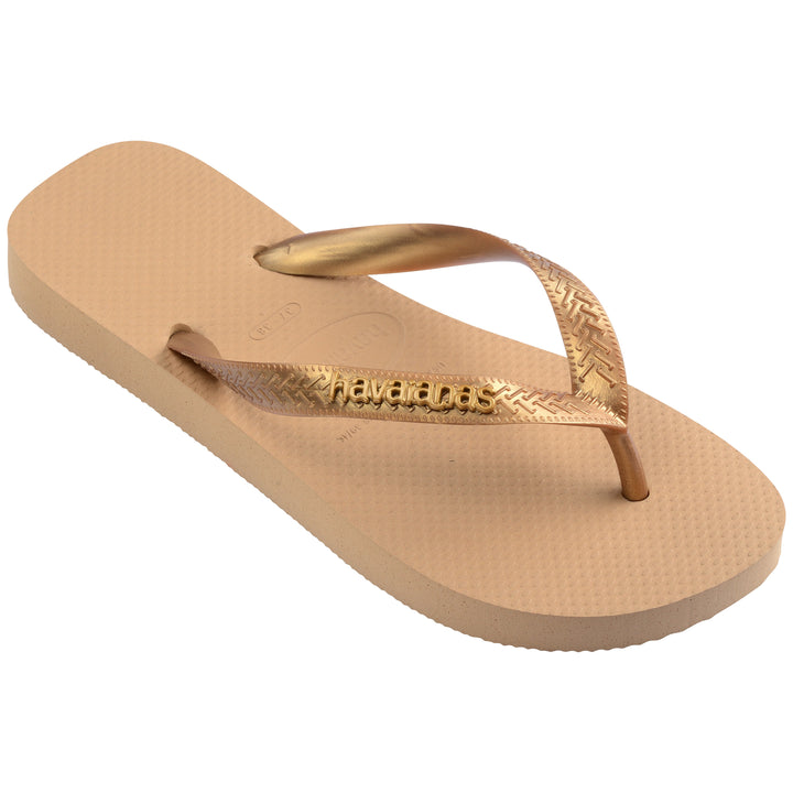 Havaianas Top Logo Metalic In Gold For Women