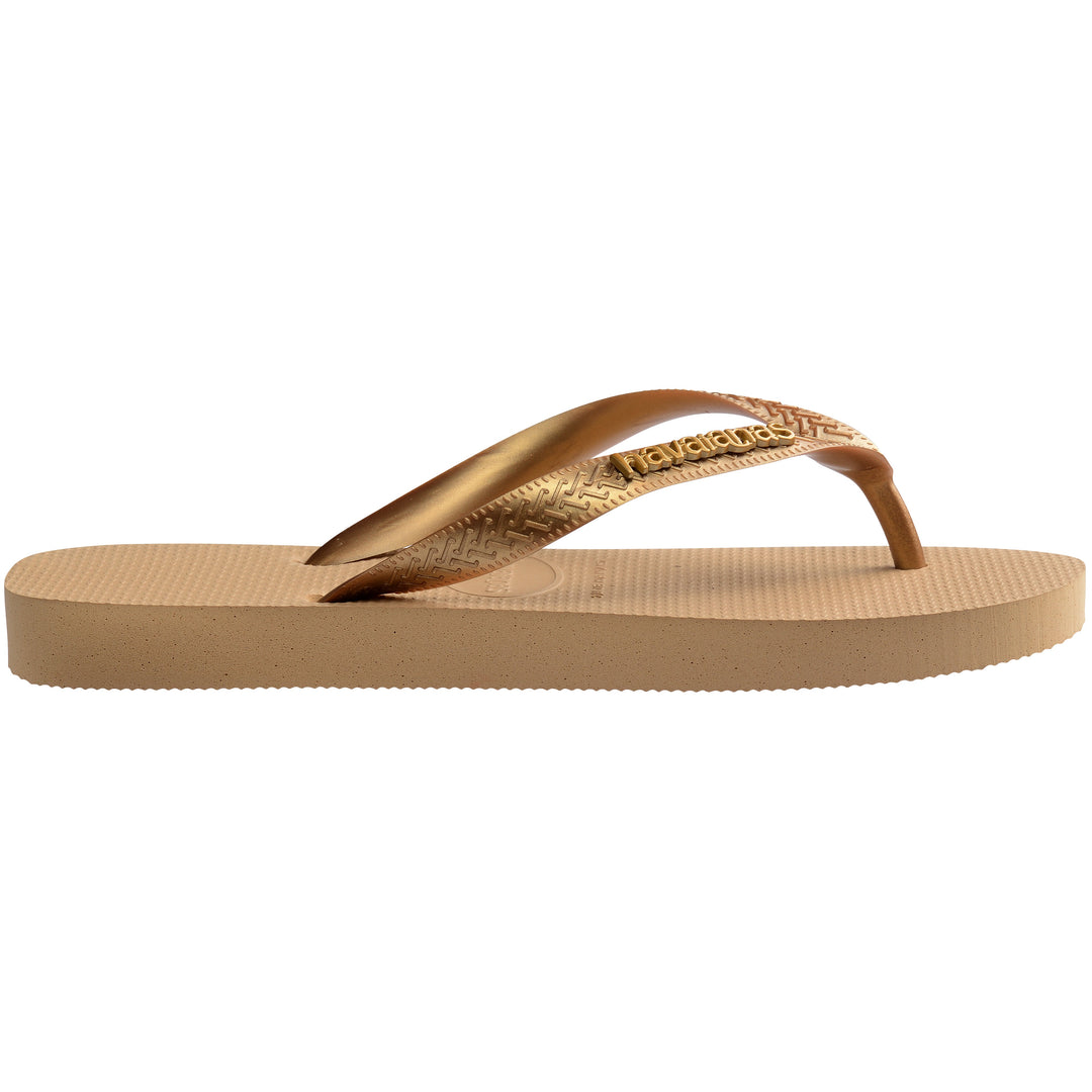 Havaianas Top Logo Metalic In Gold For Women