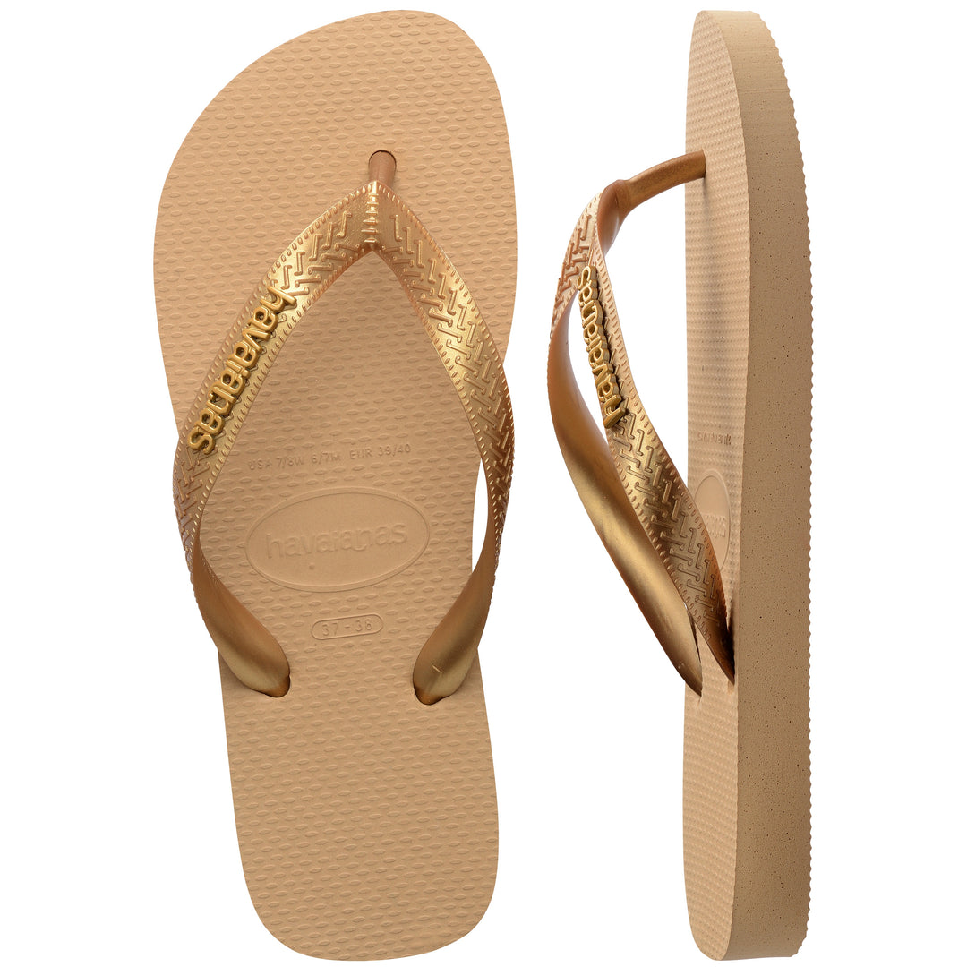 Havaianas Top Logo Metalic In Gold For Women
