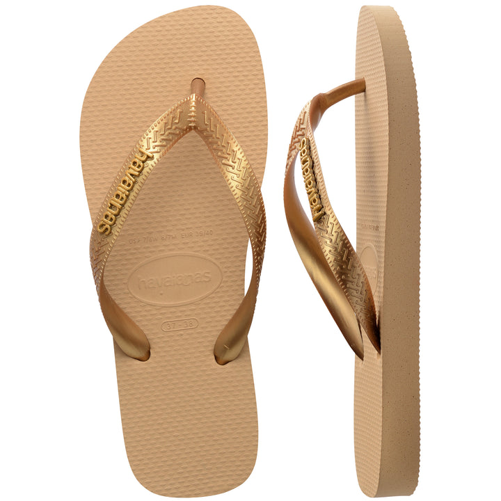 Havaianas Top Logo Metalic In Gold For Women