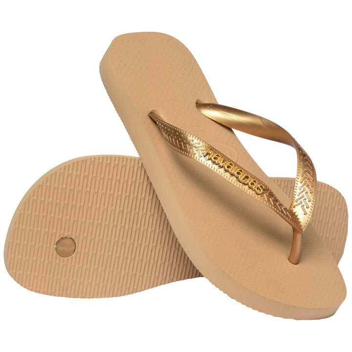 Havaianas Top Logo Metalic In Gold For Women