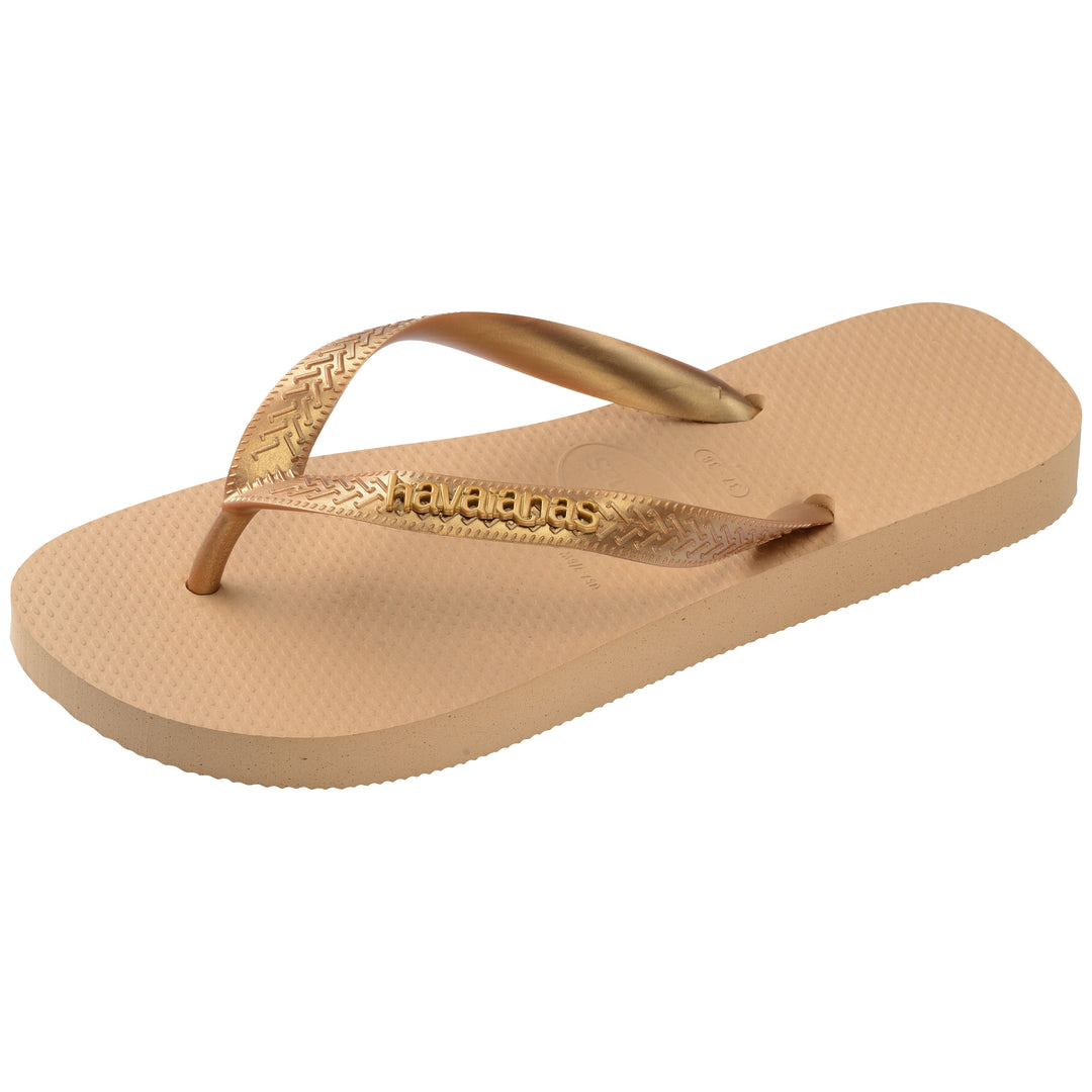 Havaianas Top Logo Metalic In Gold For Women