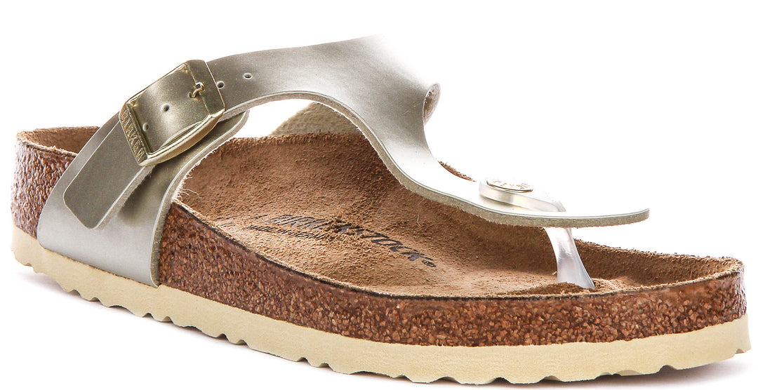 Birkenstock Gizeh Kids Bs In Gold For Juniors | Regular Fit
