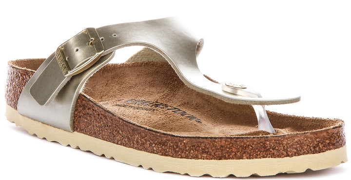 Birkenstock Gizeh Kids Bs In Gold For Juniors | Regular Fit