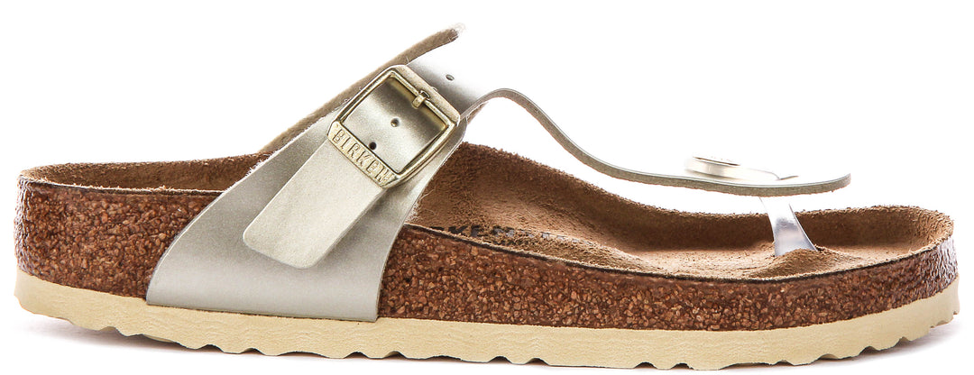 Birkenstock Gizeh Kids Bs In Gold For Juniors | Regular Fit