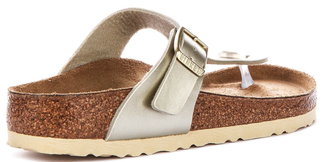Birkenstock Gizeh Kids Bs In Gold For Juniors | Regular Fit