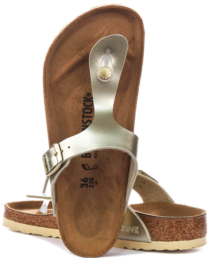 Birkenstock Gizeh Kids Bs In Gold For Juniors | Regular Fit