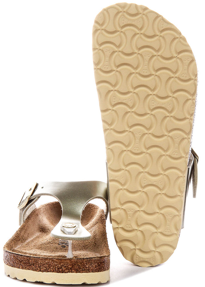 Birkenstock Gizeh Kids Bs In Gold For Juniors | Regular Fit