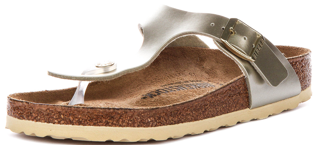 Birkenstock Gizeh Kids Bs In Gold For Juniors | Regular Fit