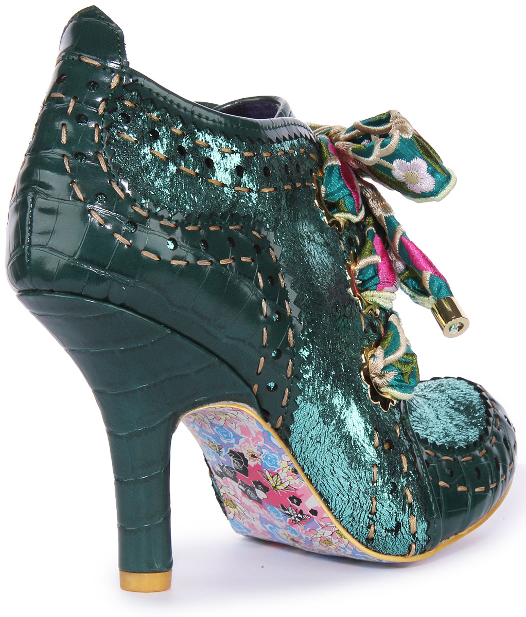 Irregular Choice Abigails Flower Party Zapatos de tacón medio para mujer en verde