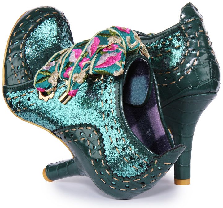 Irregular Choice Abigails Flower Party Chaussures à talon moyen pour femmes en vert