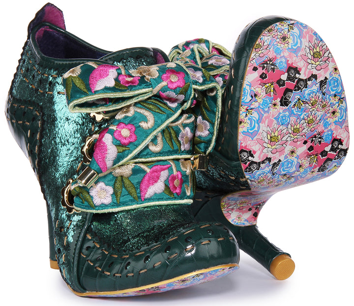 Irregular Choice Abigails Flower Party Chaussures à talon moyen pour femmes en vert