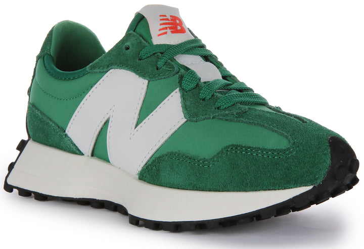 New Balance U327EB Baskets à lacets en daim et maille poure en vert