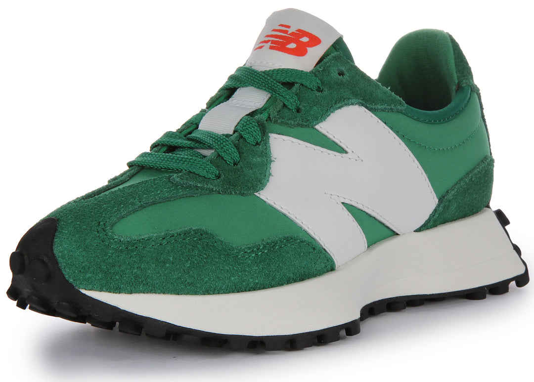 New Balance U327EB Baskets à lacets en daim et maille poure en vert