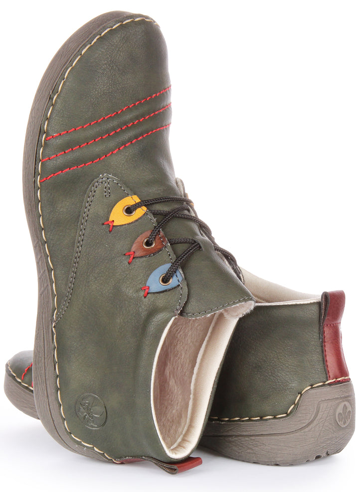 Rieker 52509-54 Ankle Boots In Green For Women