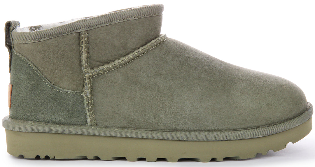 Ugg Australia Classic Ultra Mini In Green For Women Sheepskin