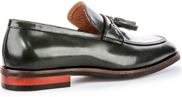 Scarpe formali con nappine smart Justinreess England da uomo, verde