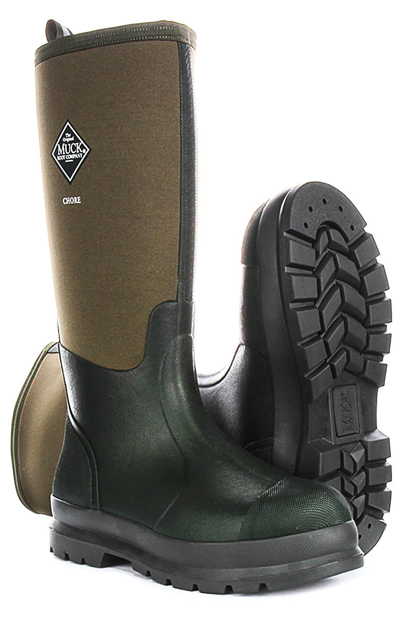 Stivali da uomo Muck Chore Hi Triple Reinforced Toe in gomma verde