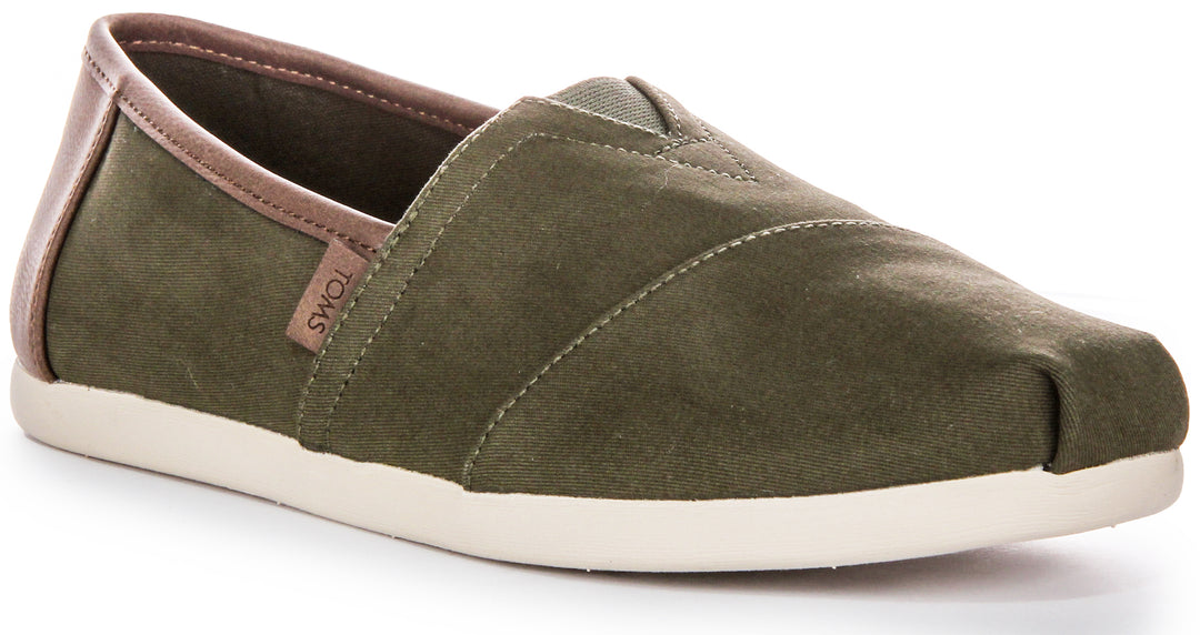 Toms Alpargata Vegan In Olive Green For Men