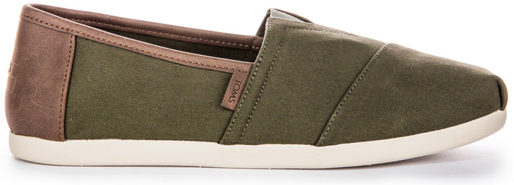 Toms Alpargata Vegan In Olive Green For Men