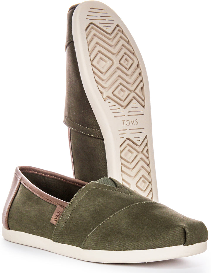 Toms Alpargata Vegan In Olive Green For Men