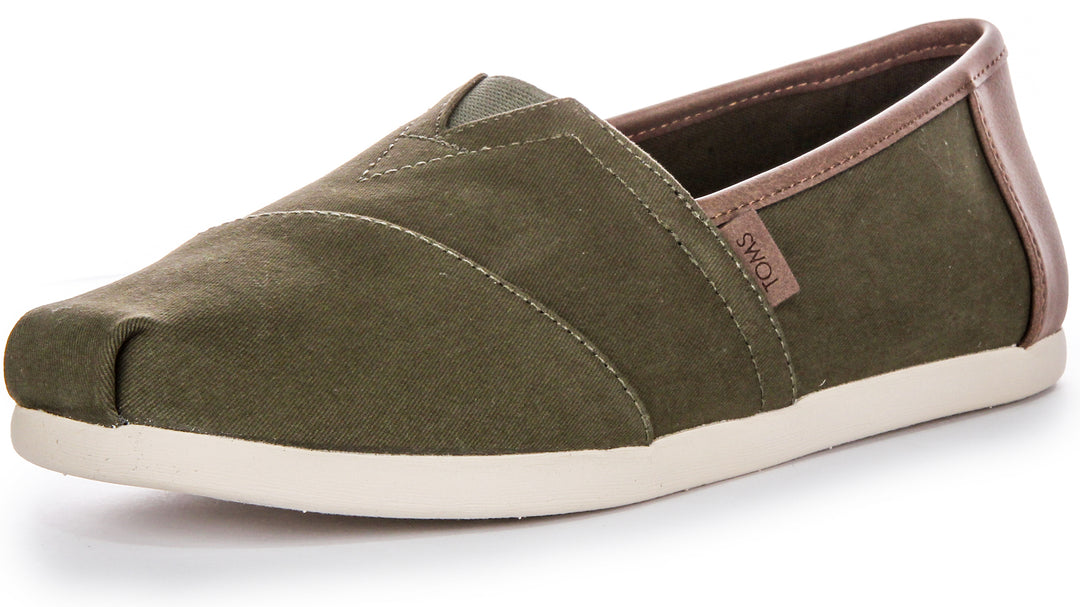 Toms Alpargata Vegan In Olive Green For Men