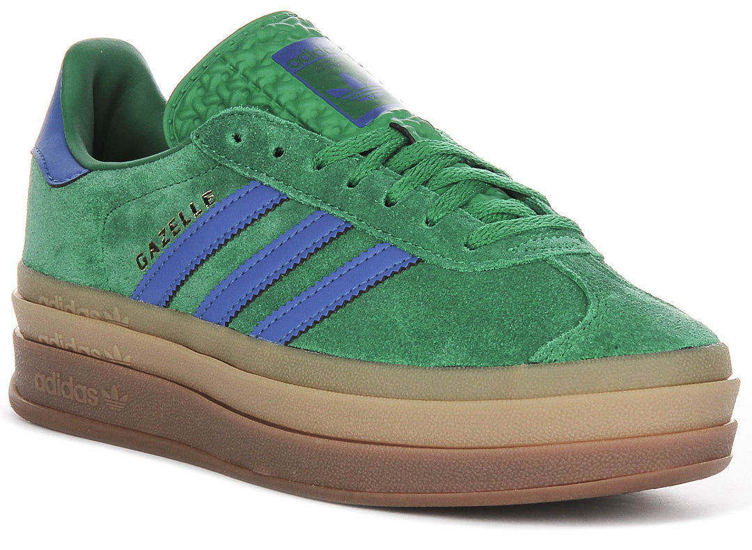 Adidas Gazelle Bold In Green For Women Platform Trainers