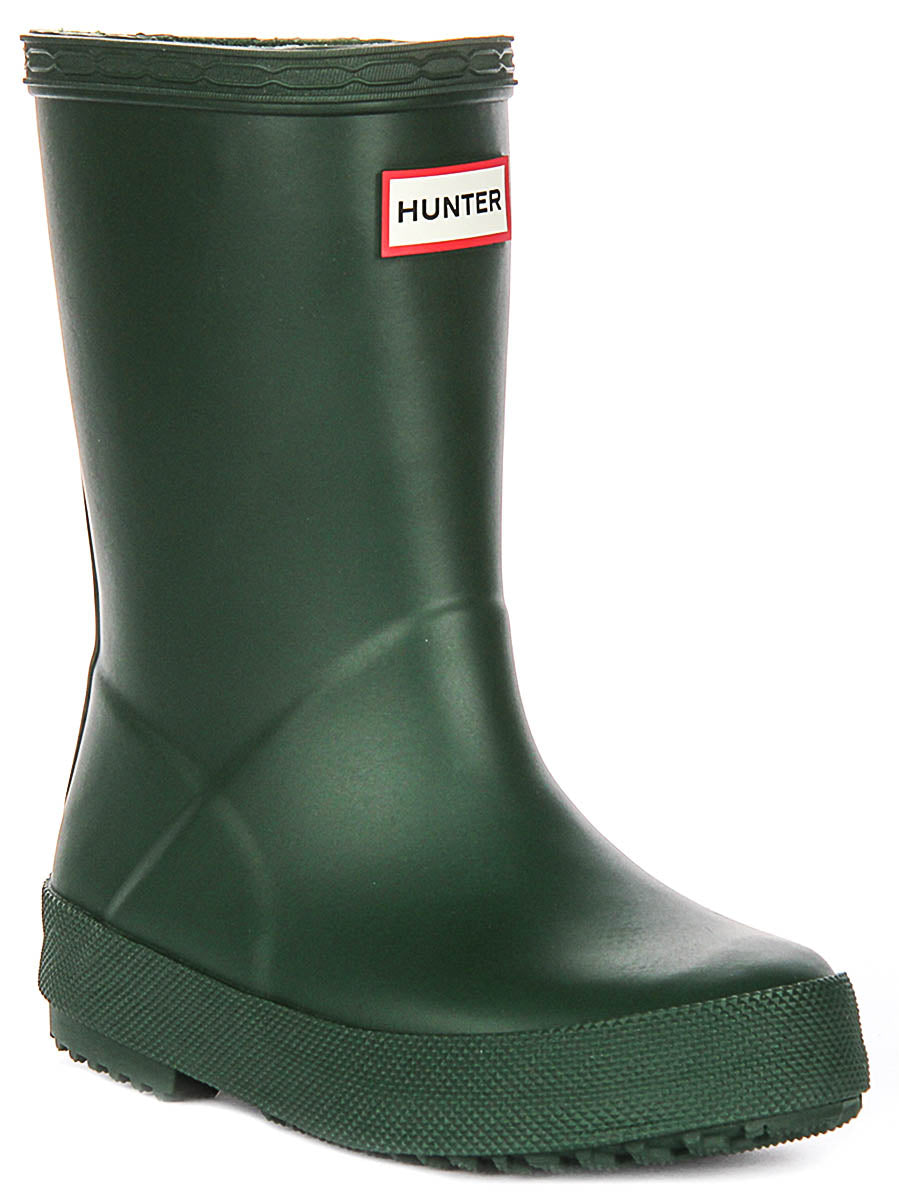 Hunter Kids First Boot In Green For Infants