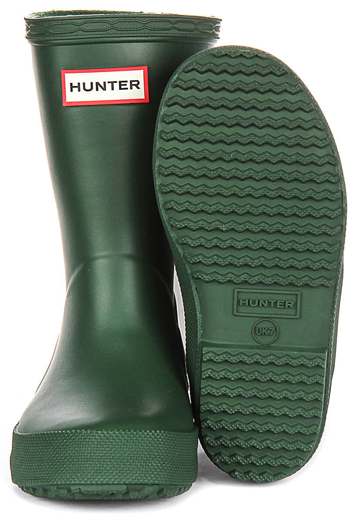 Hunter Kids First Boot In Green For Infants