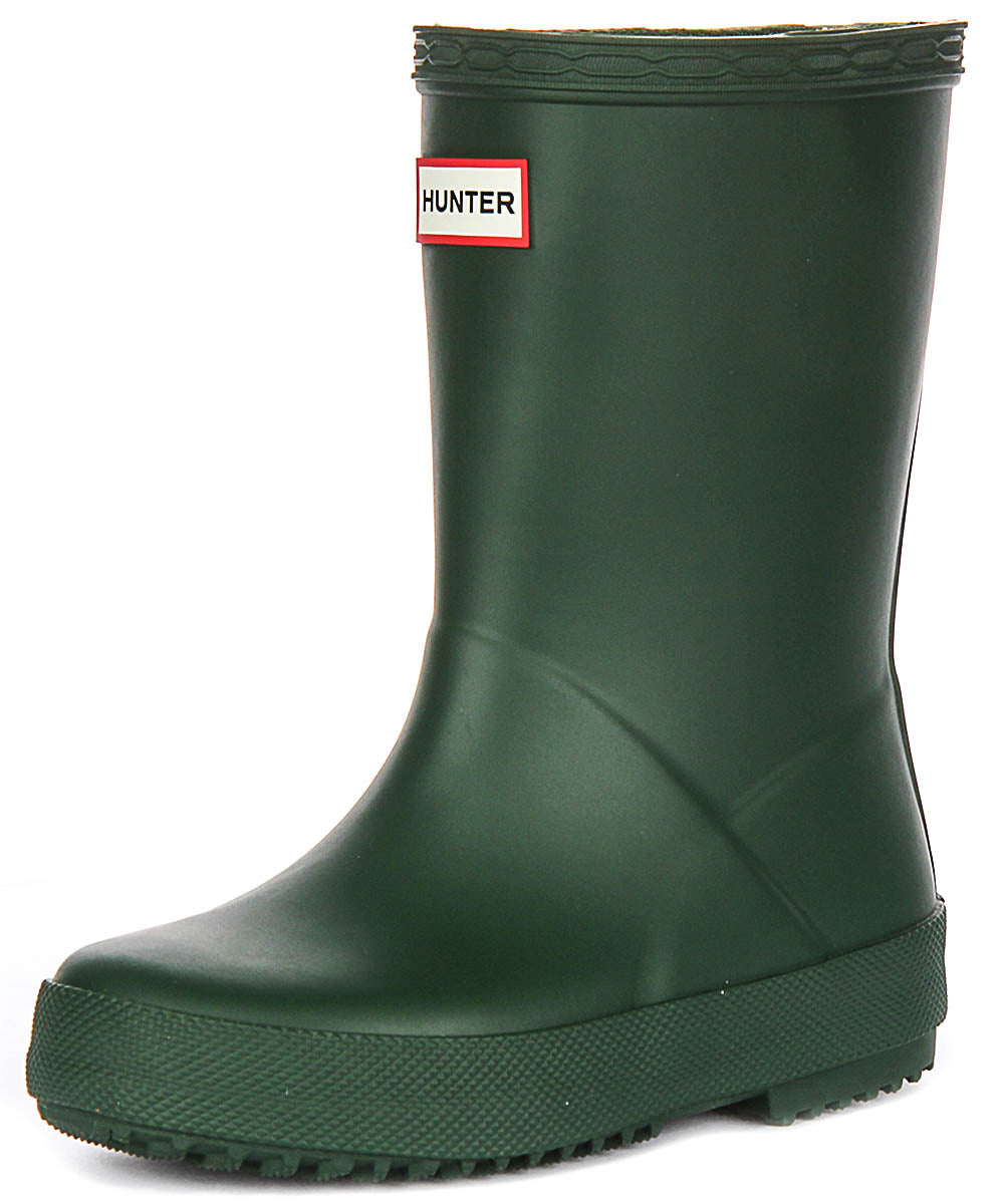 Hunter Kids First Boot In Green For Infants