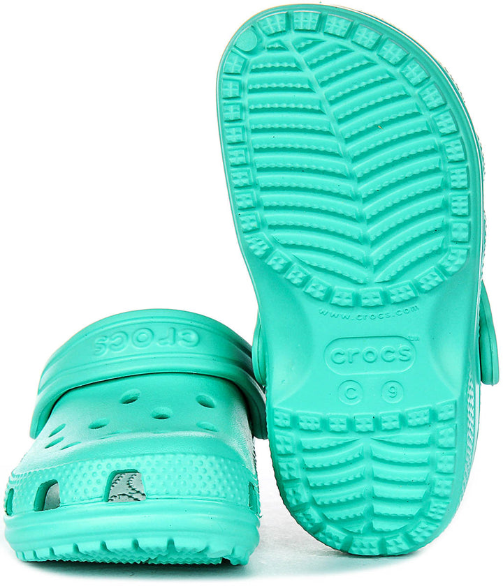 Crocs Classic T Clog In Green For Infants