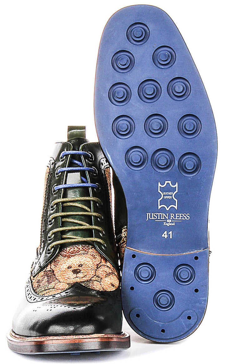 Justinreess England Teddy Hi In Green For Men