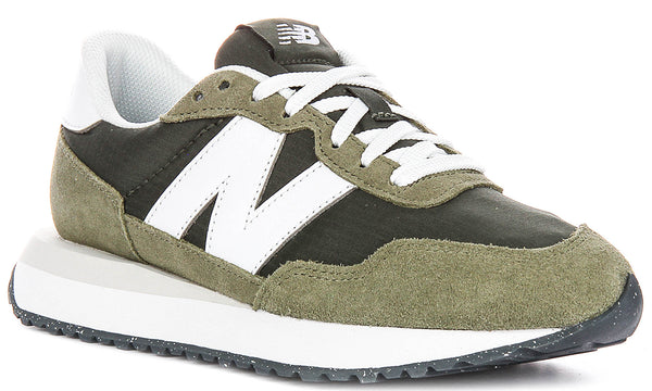 New Balance MS237GR In Green For Men | 237 Suede Mesh Trainers